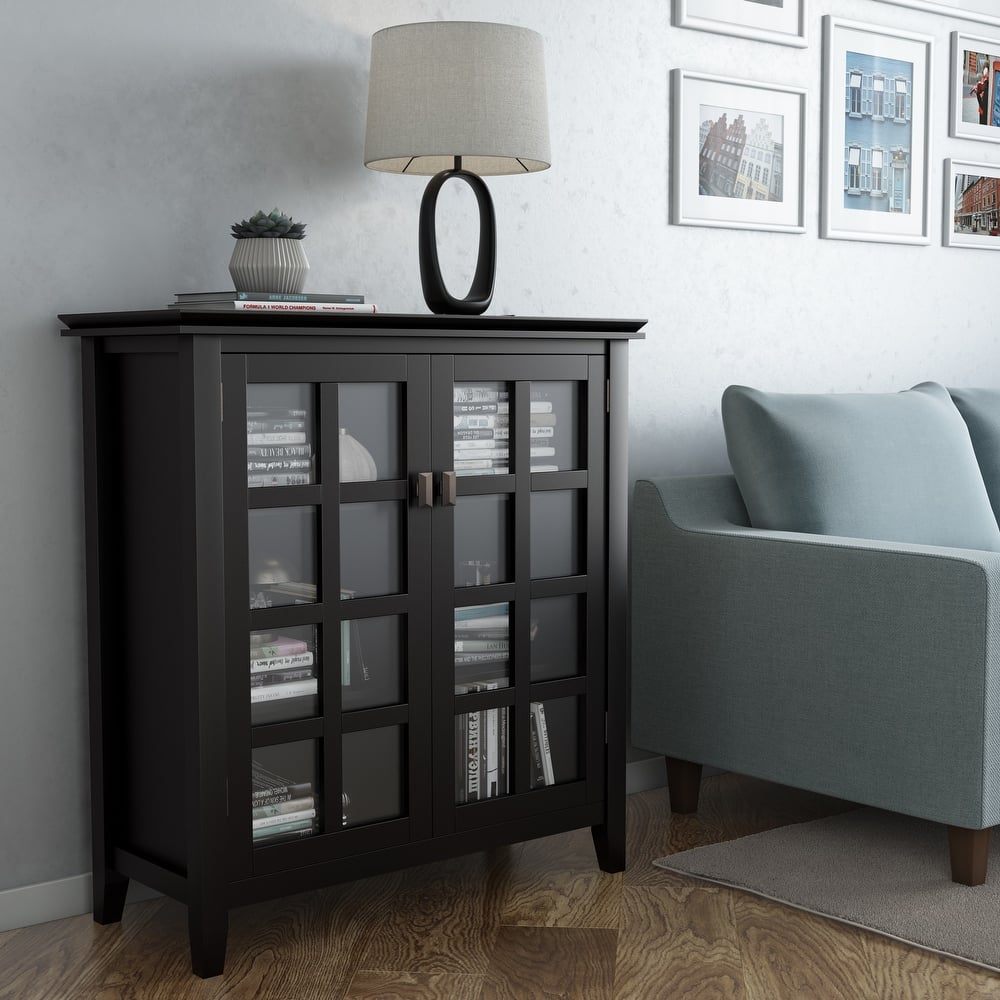 WYNDENHALL Stratford Solid Wood Transitional Medium Storage Cabinet - 38"w x 16.1"d x 40.6" h