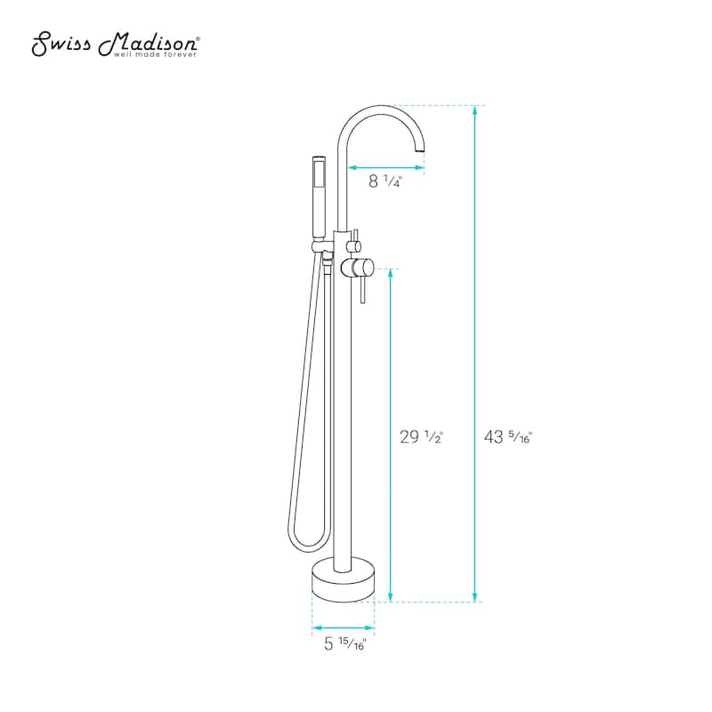 Dieppe Freestanding Bathtub Faucet In Matte Black - 14x37