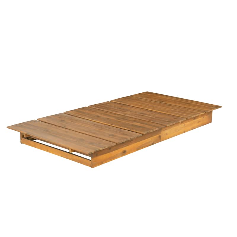 Christopher Knight Home - Modern Outdoor Acacia Wood Chaise Lounge with 3-Position Adjustable Backrest & Ventilated Slatted Seat