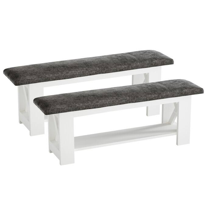 47.24" Farmhouse Dining Bench with Cushion, Wooden Kitchen Table Bench