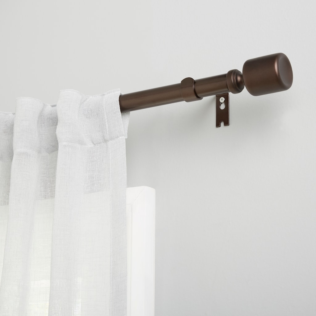 ATI Home Rino 1" Adjustable Window Curtain Rod and Finial Set