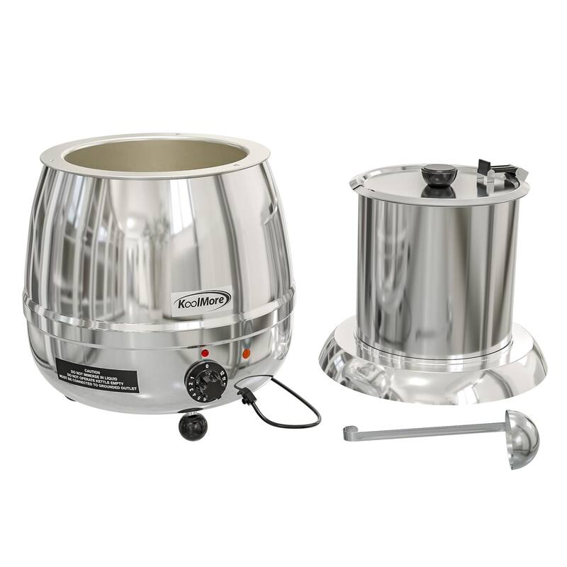 11.5 qt. Stainless Steel Commercial Soup Warmer and Removable Chafing