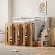 preview thumbnail 1 of 38, Twin Size Loft Bed with Large Pull-Out Wardrobes and Two-Tone Storage Stairs, Solid Wood Loft Bedframe with Storage Shelves White