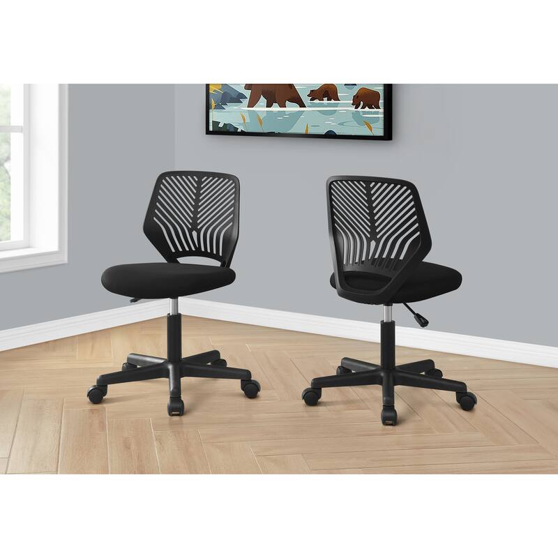 Adjustable Black Juvenile Office Chair with Ergonomic Back, Padded Seat, Swivel Base and Rolling Casters