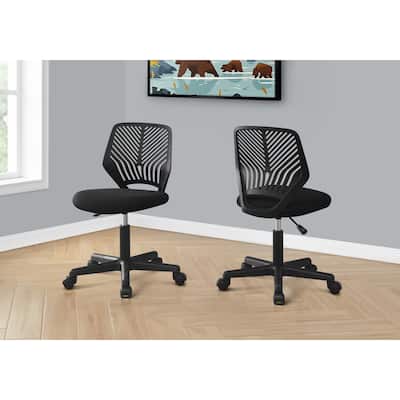 Adjustable Black Juvenile Office Chair with Ergonomic Back, Padded Seat, Swivel Base and Rolling Casters