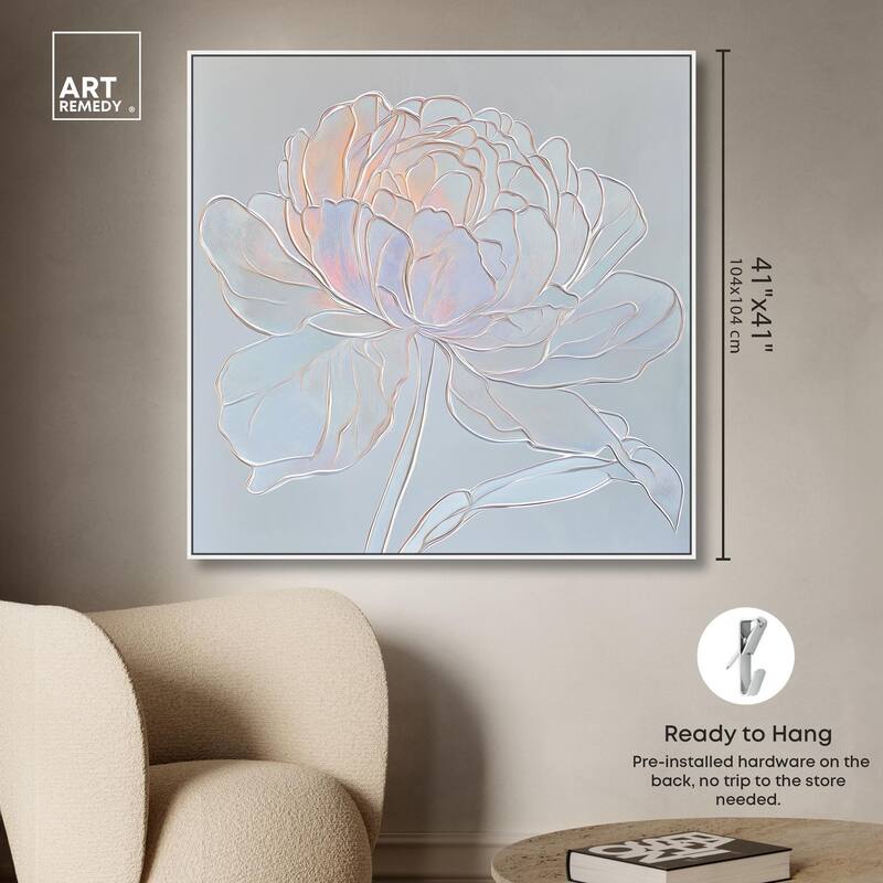 Embossed Flower I Canvas by Art Remedy
