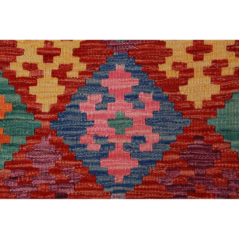 Kkilim Oriental Area Rug Hand-Woven Wool Carpet - 8'5"x 12'0"