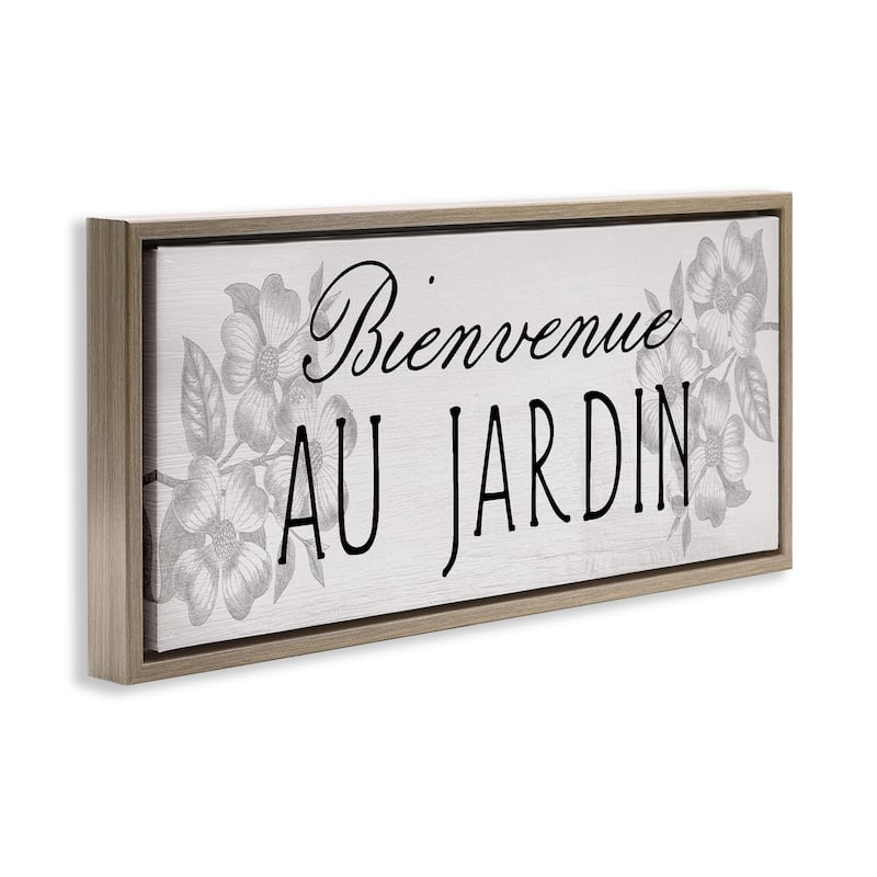 Stupell French Garden Welcome Framed Floater Canvas Wall Art Design By Lil' Rue