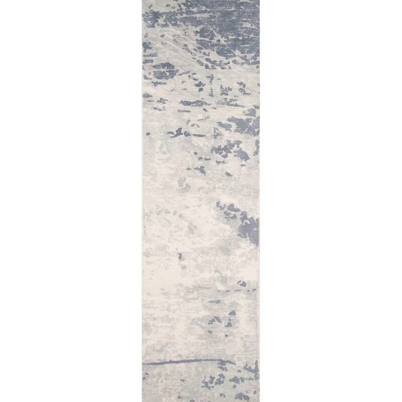 Momeni Illusions Hand Tufted Wool Abstract Area Rug - 2' 3" x 8' - Blue - Runner