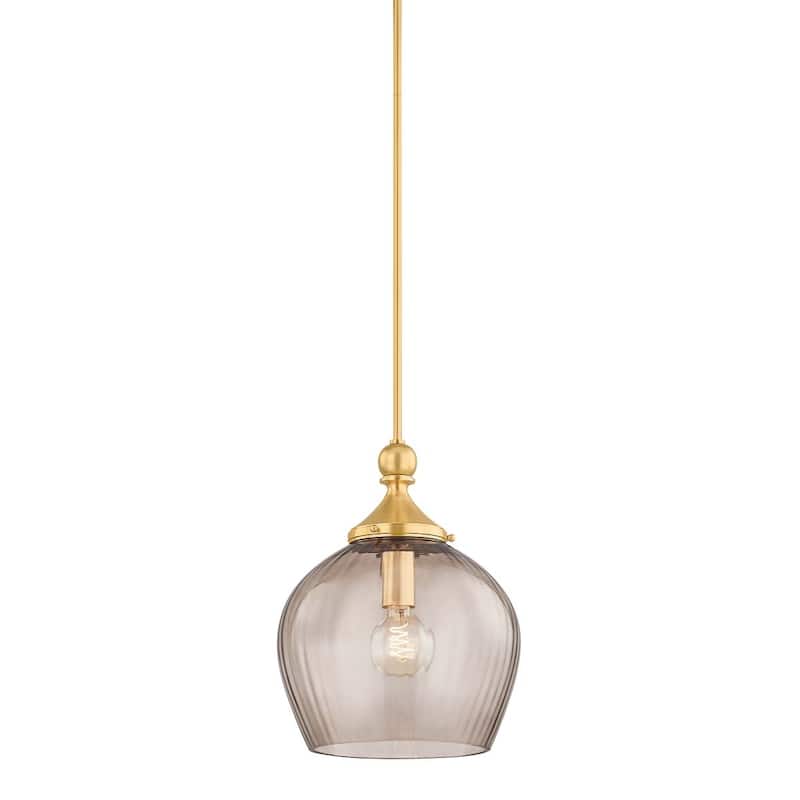Hudson Valley Lighting 6913 Chatton 12" Wide Pendant with Fluted Glass - Aged Brass
