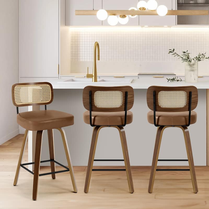 26"/29" Swivel Bar Stools/ Counter Stools with Bentwood Legs