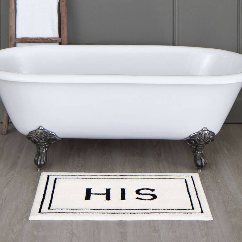 Mohawk Home His / Her Bath Rug - 2' x 3'4" - White/Black His