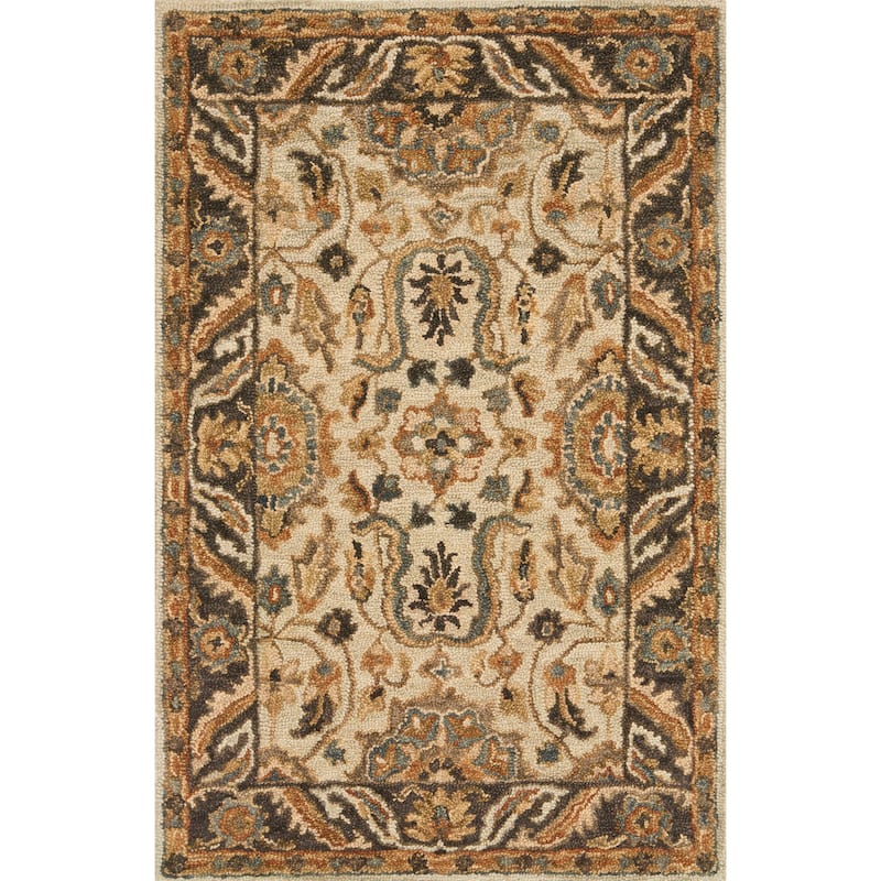 Alexander Home Madaline Hand-Hooked Botanical 100% Wool Area Rug