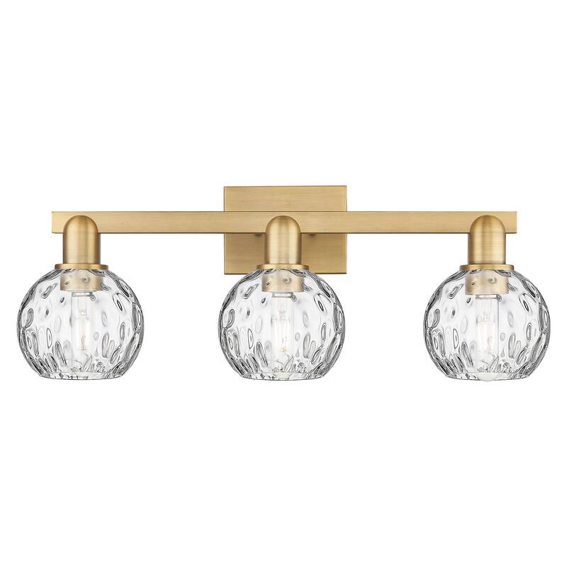 Innovations Lighting Endless Possibilities Arcadia - Athens Water Glass - 3 Light 25" Bath Vanity Light - Brushed Brass