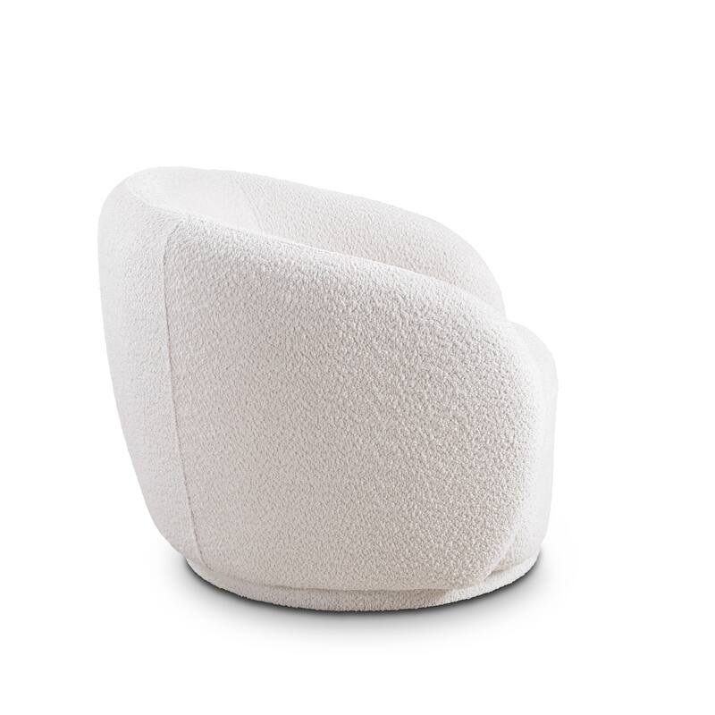 Upholstered Swivel Accent Chair Barrel Chair,2 PCS - White