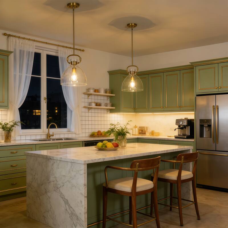 Starsky 1-Light Industrial Pendant With Glass Shade