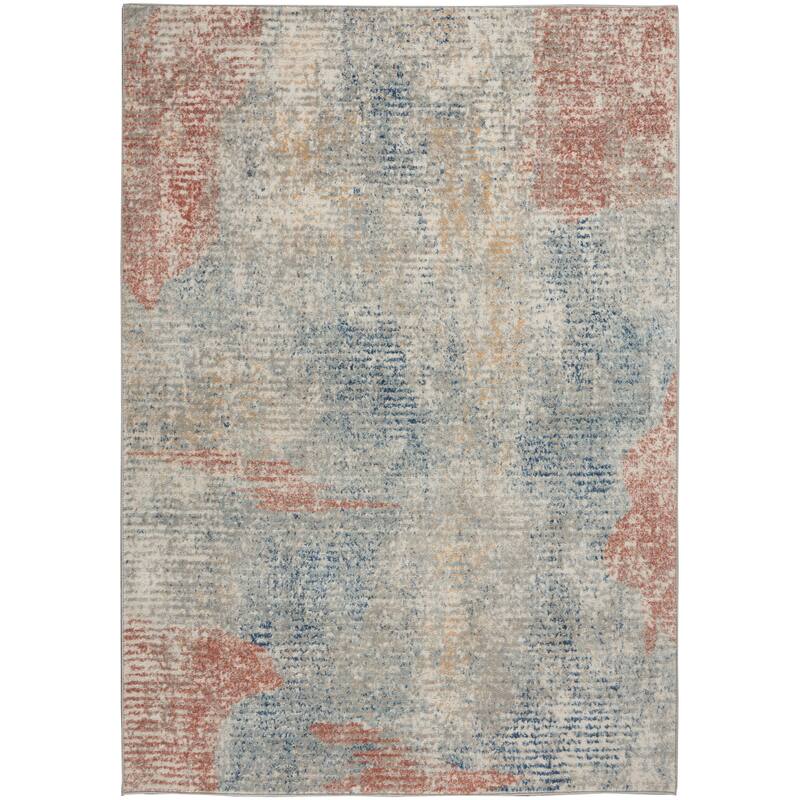 Nourison Concerto Abstract Distressed Ivory Multicolor Area Rug