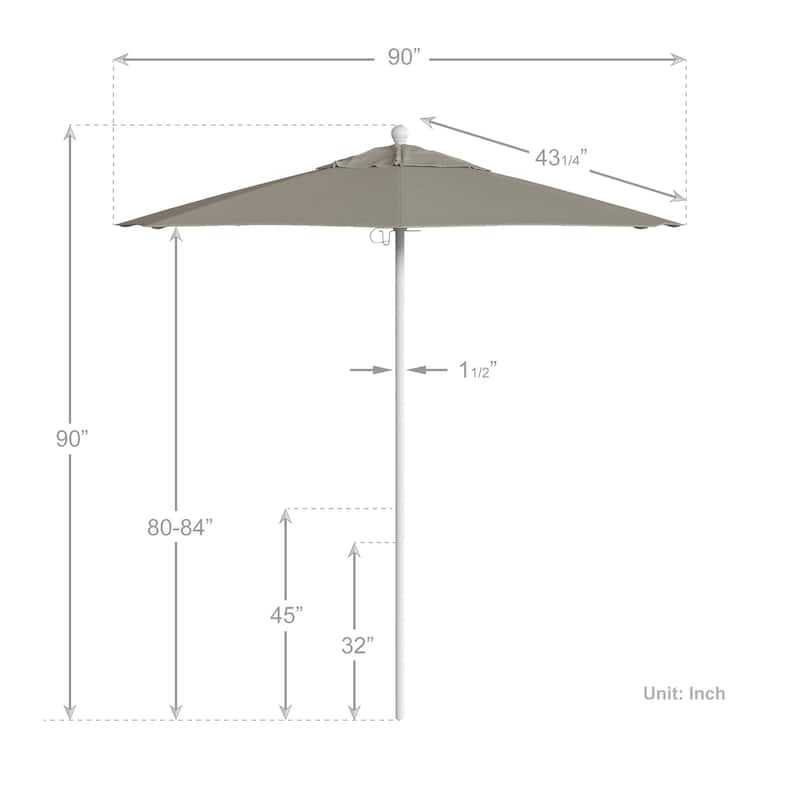 California Umbrella 75' Venture Series Patio Umbrella, White Aluminum Pole Fiberglass Ribs Push Lift Olefin