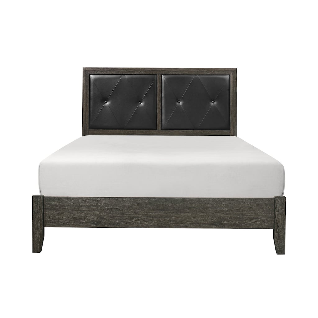 Contemporary Dark Gray Finish 1pc Bed Upholstered Headboard