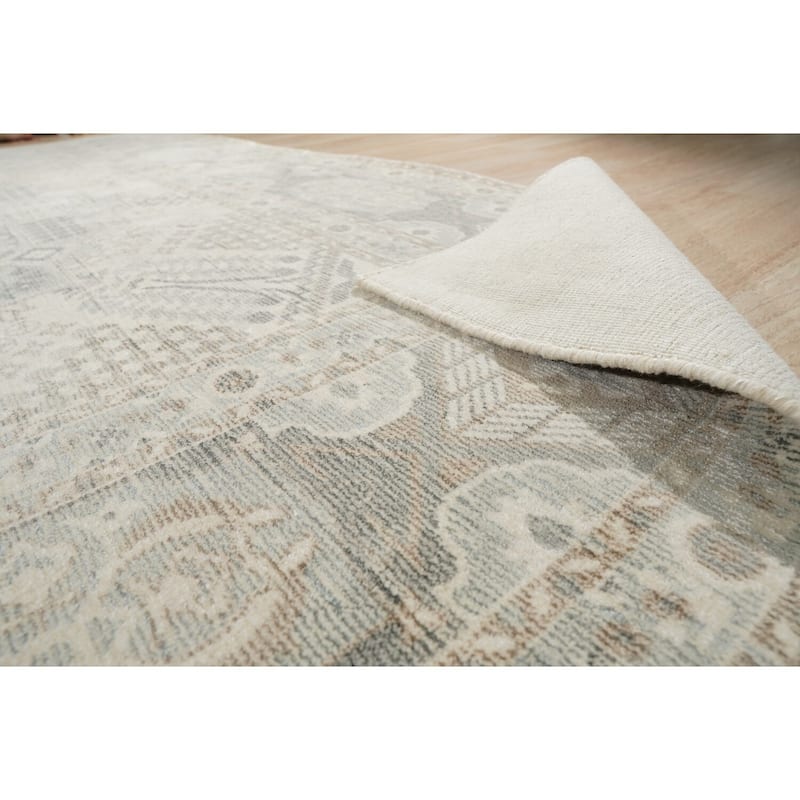 Hand-Knotted Wool Plush Flatweave Loom Rug, 6' x 9', Ivory Area Rug, Luxurious Handcrafted Soft Texture for Bedrooms - L