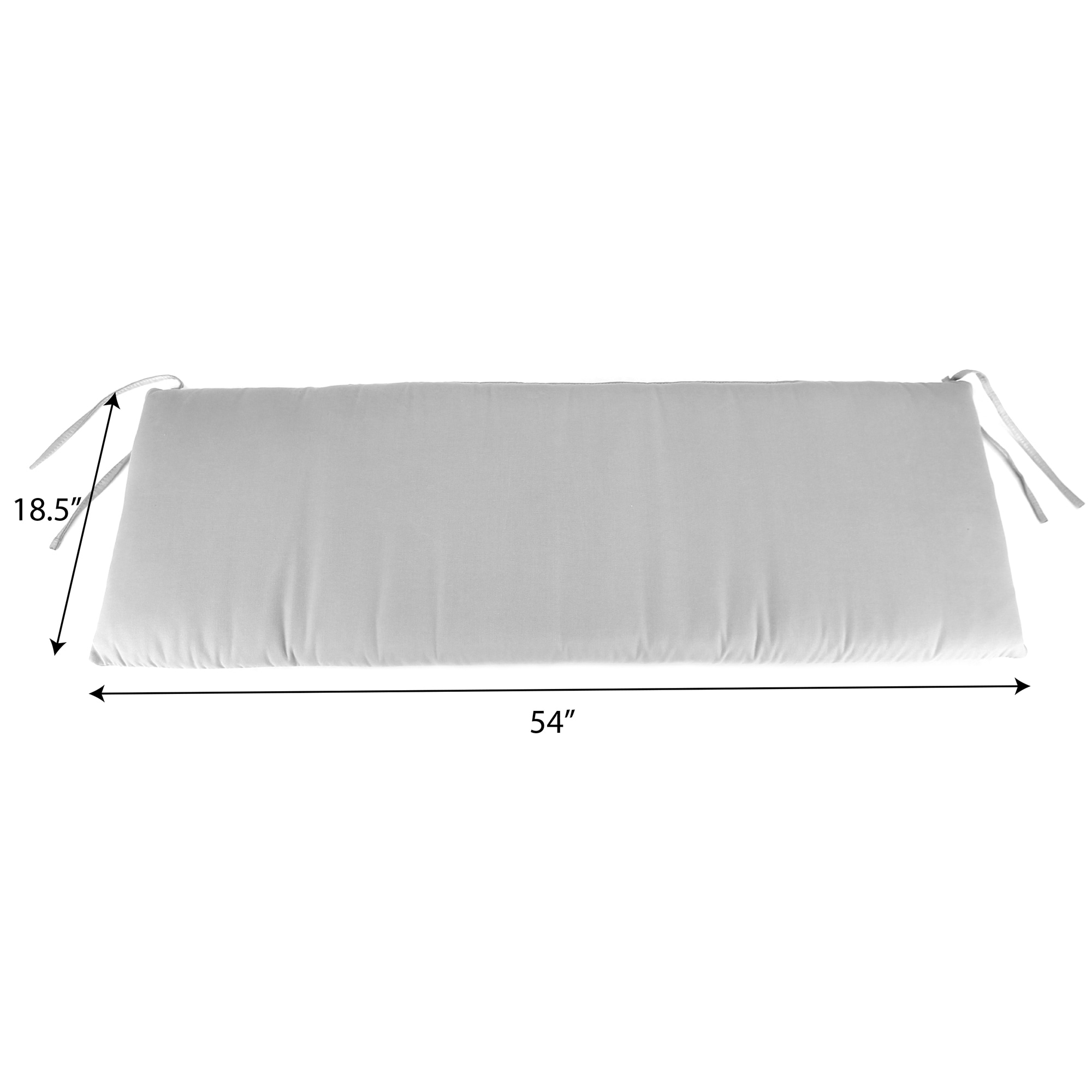 54" x 19" Outdoor Bench Cushion with Ties - 18.5'' L x 54'' W x 3'' H