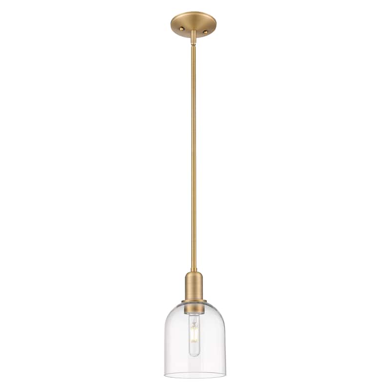 Innovations Lighting Endless Possibilities Arcadia - Bella - 1 Light 6" Stem Hung Mini Pendant - Clear/Brushed Brass