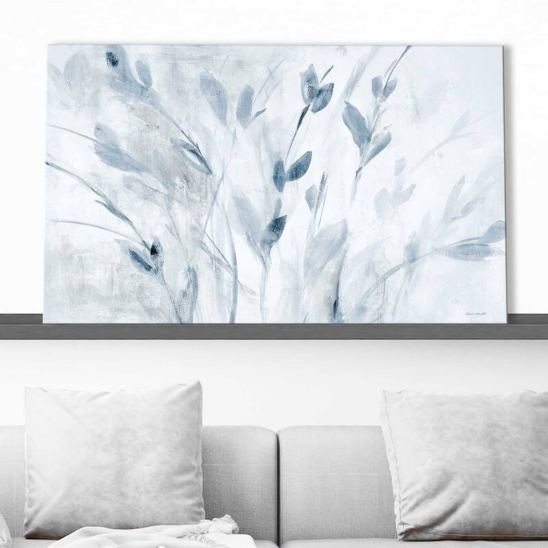 "Blue Misty Leaves" Print on Canvas