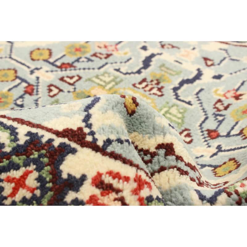 ECARPETGALLERY Hand-knotted Serapi Heritage Turquoise Wool Rug - 2'5 x 9'7