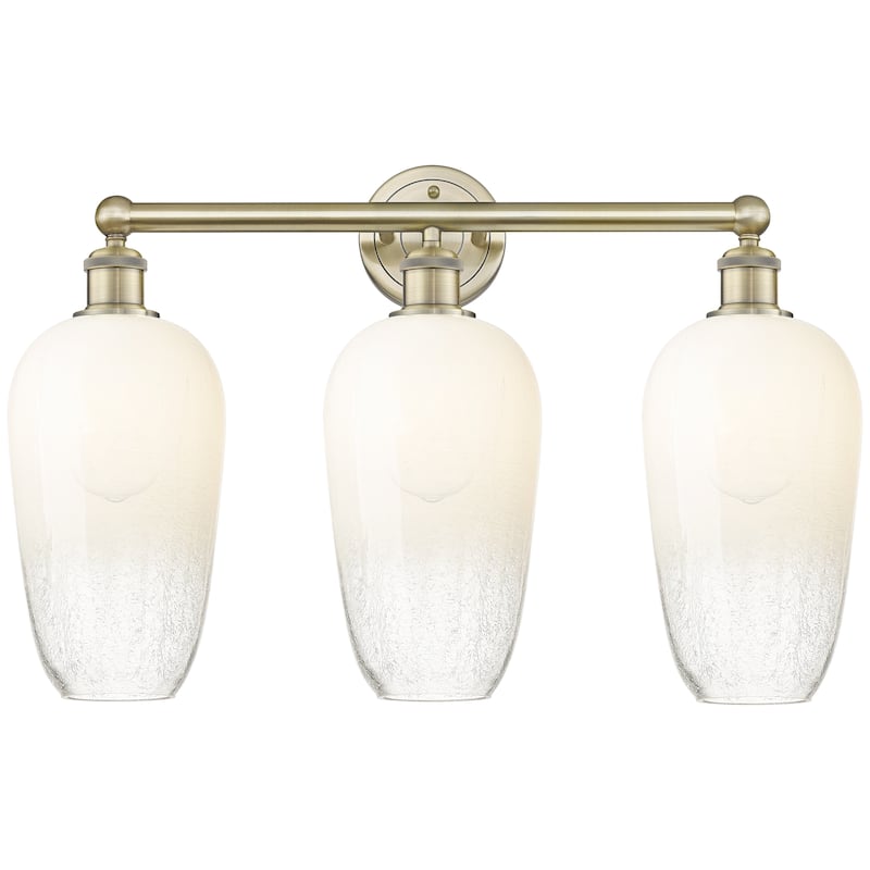 Innovations Lighting Endless Possibilities Edison - Brookhaven Flute - 3 Light 25" Bath Vanity Light - Antique Brass/Opal
