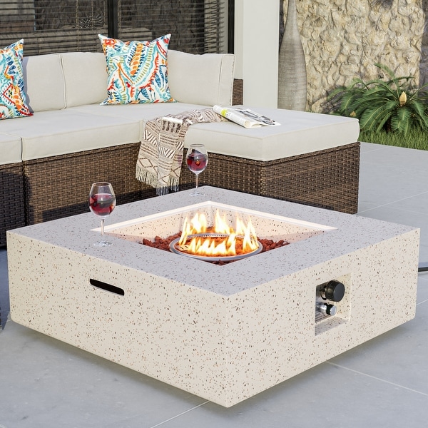 Outdoor Firepit Propane Tank Cover and Side Table - On Sale - Bed