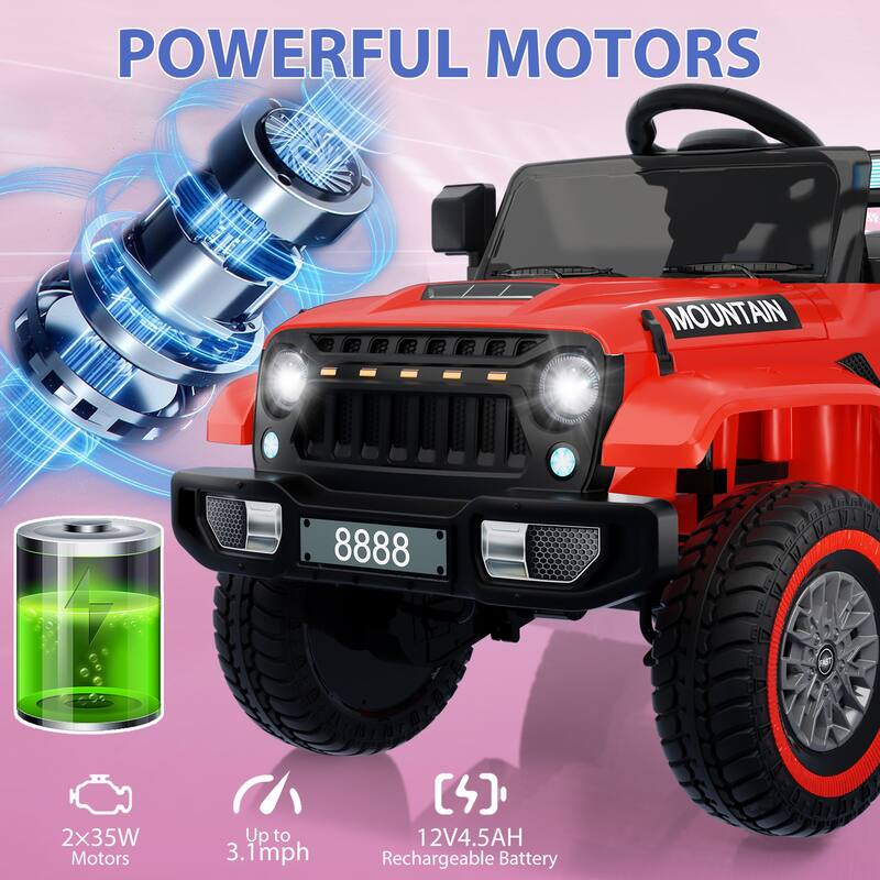 12V Kids Ride on Truck Car Kids Electric Vehicles Toy for 3-5 Years Old Boys Girls Gift, Black