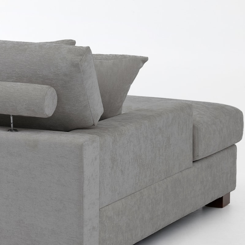 Modern Upholstered Chenille Modular Sectional Sofa with 2 Chaise