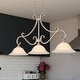 preview thumbnail 1 of 19, Monrovia 3L Linear Chandelier Island Pendant Light Fixture White Glass - 43.75-in W x 20.25-in H x 11.25-in D