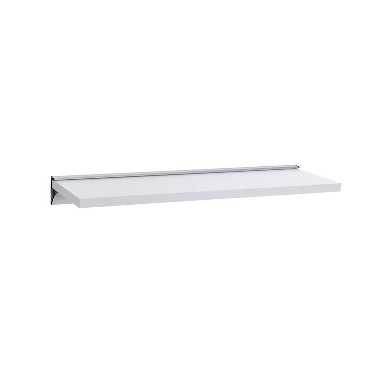 24 in Floating Shelf on Aluminum Bar - White