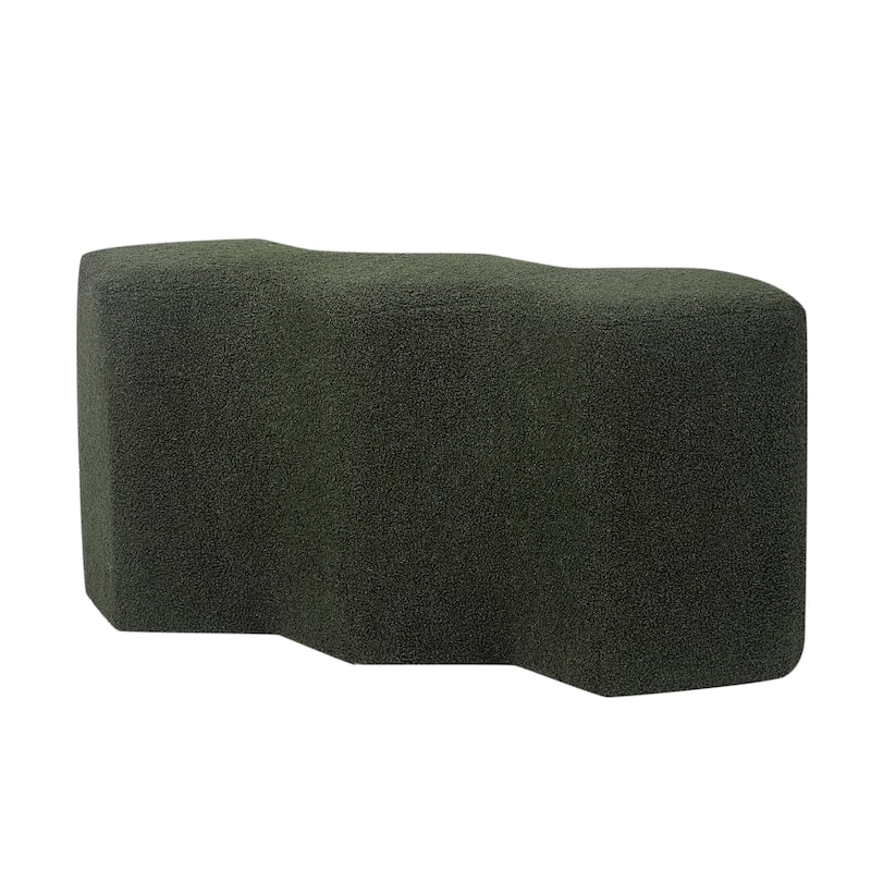 Adeco 35" Long Ottoman Bench Velvet Polygon Foot Stool