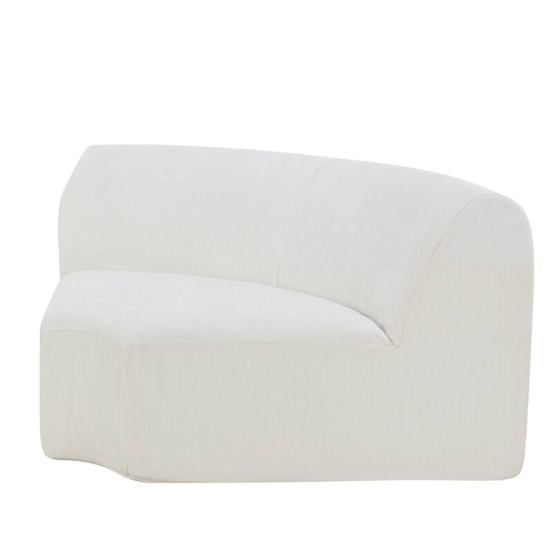 111" Modern Curved Sectional Sofa with Ottoman, 3-Piece Upholstered Deep Seat Sofa Set