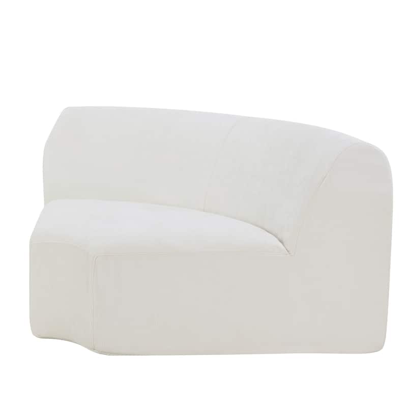 Christopher Knight Home - Modern Upholstered Curved Sectional Sofa with Deep Seat Ottoman