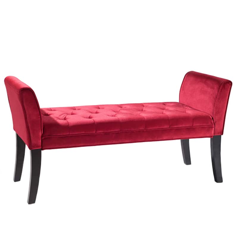 Chatham 53" Black Velvet Upholstered Bench