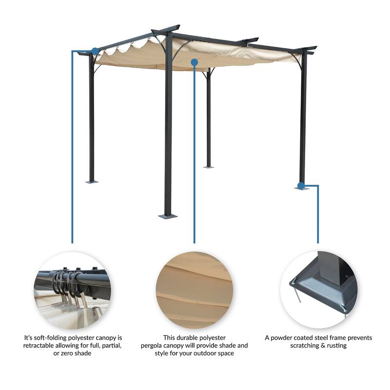 Island Retreat Retractable Roman Shade Pergola Canopy Bed Bath