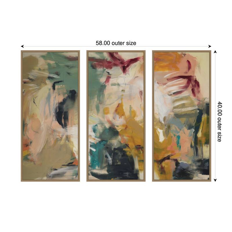 Kate and Laurel Painted Storm No. 2 Panel 3 Piece Framed Canvas Wall Art Set by Amy Lighthall