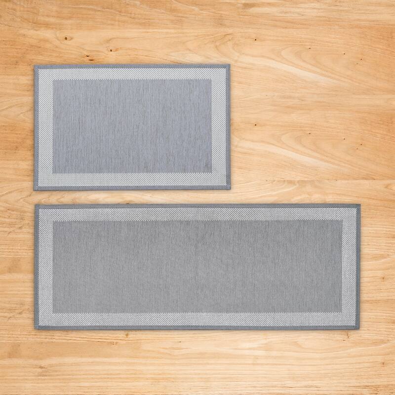 Linery & Co. Machine Washable Slip Resistant Bordered 2 Pack Accent Rugs