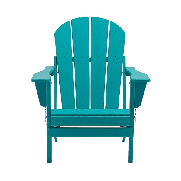 Classic Light Blue Folding Plastic Outdoor Adirondack Chair - Overstock - 32726690