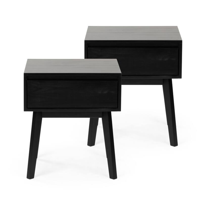 Max and Lily Scandinavian 1 -Drawer Nightstand - Set of 2