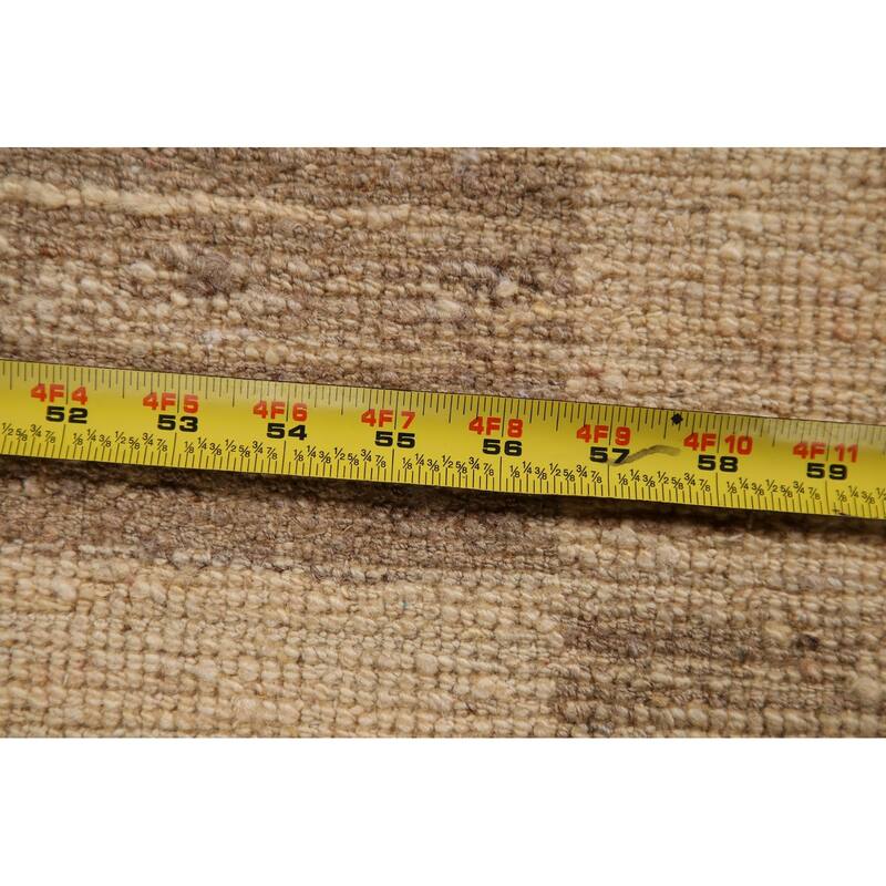 Hand Knotted Oriental 100% Wool Carpet Tribal Modern Beige & Ivories Gabbeh (kashkoli) Area Rug - 3' 2'' X 2' 0''