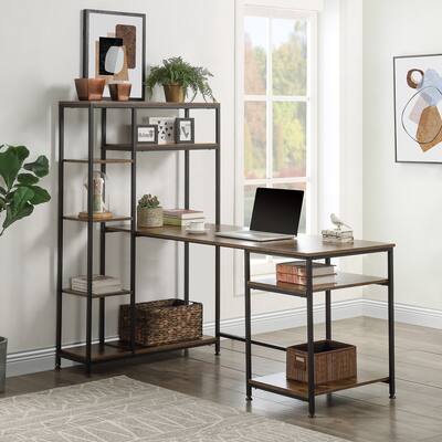 Nestfair Home Office Computer Desk with Multiple Storage Shelves