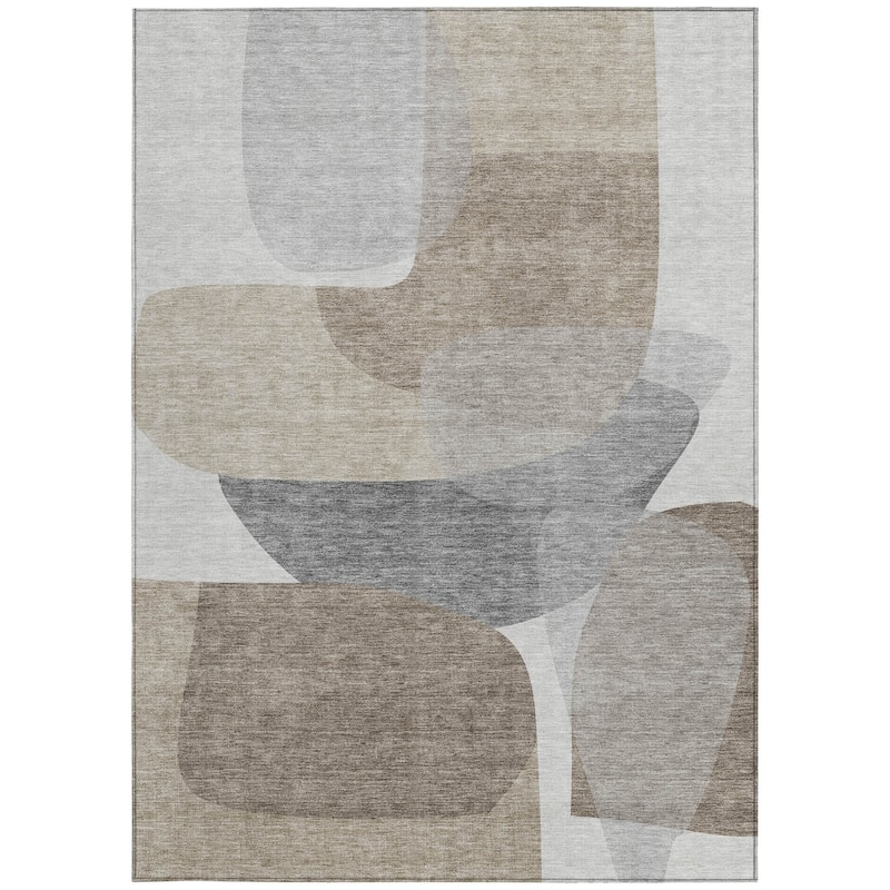 HomeRoots Abstract Transitional Rectangle Outdoor Rug