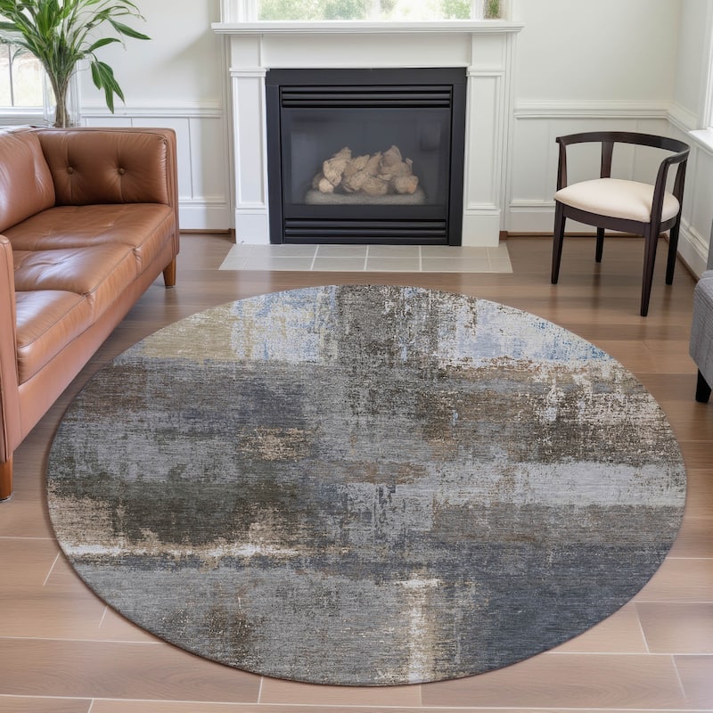 Premium Washable Super Soft Contemporary Mayfield Rug - Khaki - 8' x 8'