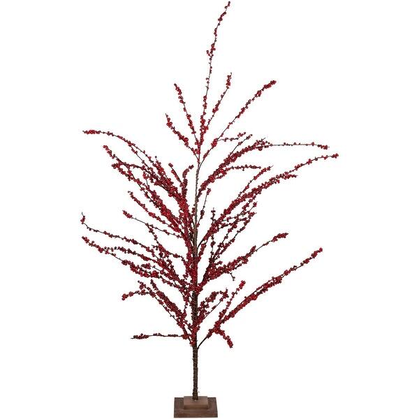 slide 2 of 6, 5' Artificial Red Berry Christmas Twig Tree Unlit