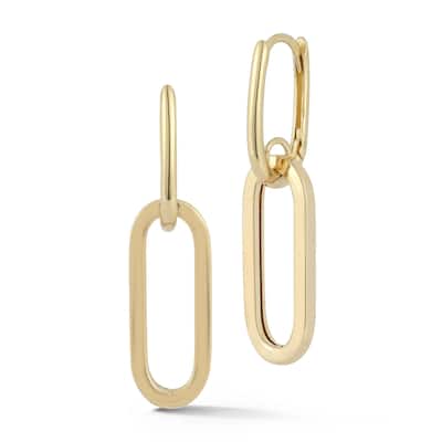 Soleil 14K Gold Open Oval Link Drop Earrings