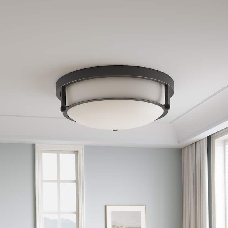 13-Inch Farmhouse Flush Mount Round Ceiling Light Fixture for Hallway